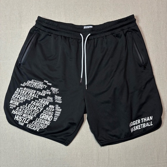 Bigger Than Basketball Men’s Shorts Athletic Basketball Size 3XL Zip Pockets - Picture 1 of 8
